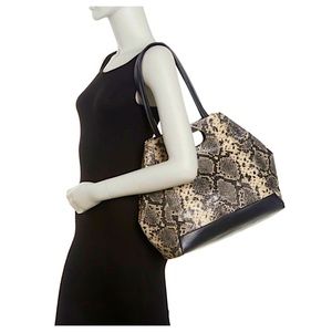 Luxurious Black Python Embossed - Genuine Leather - Gabriel Shoulder Bag